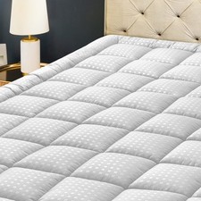 HYLEORY Full XL Mattress Pad Quilted Fitted Mattress Protector Cooling Pillow...