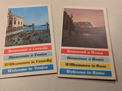 1959 Welcome to Venice and Welcome to Rome Pamphlets