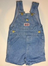 VTG Liberty Toddler Blue Denim Shortalls Bibs USA Made Paper Tag Size 04T