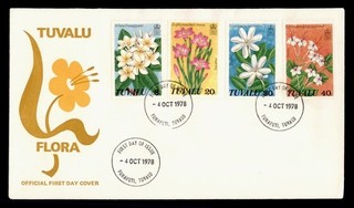 DR WHO 1978 TUVALU FDC FLOWER COMBO R55793