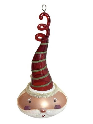 Maker s Mark 15  Tall Santa Claus Swirl Hat Indoor / Outdoor Christmas Ornament