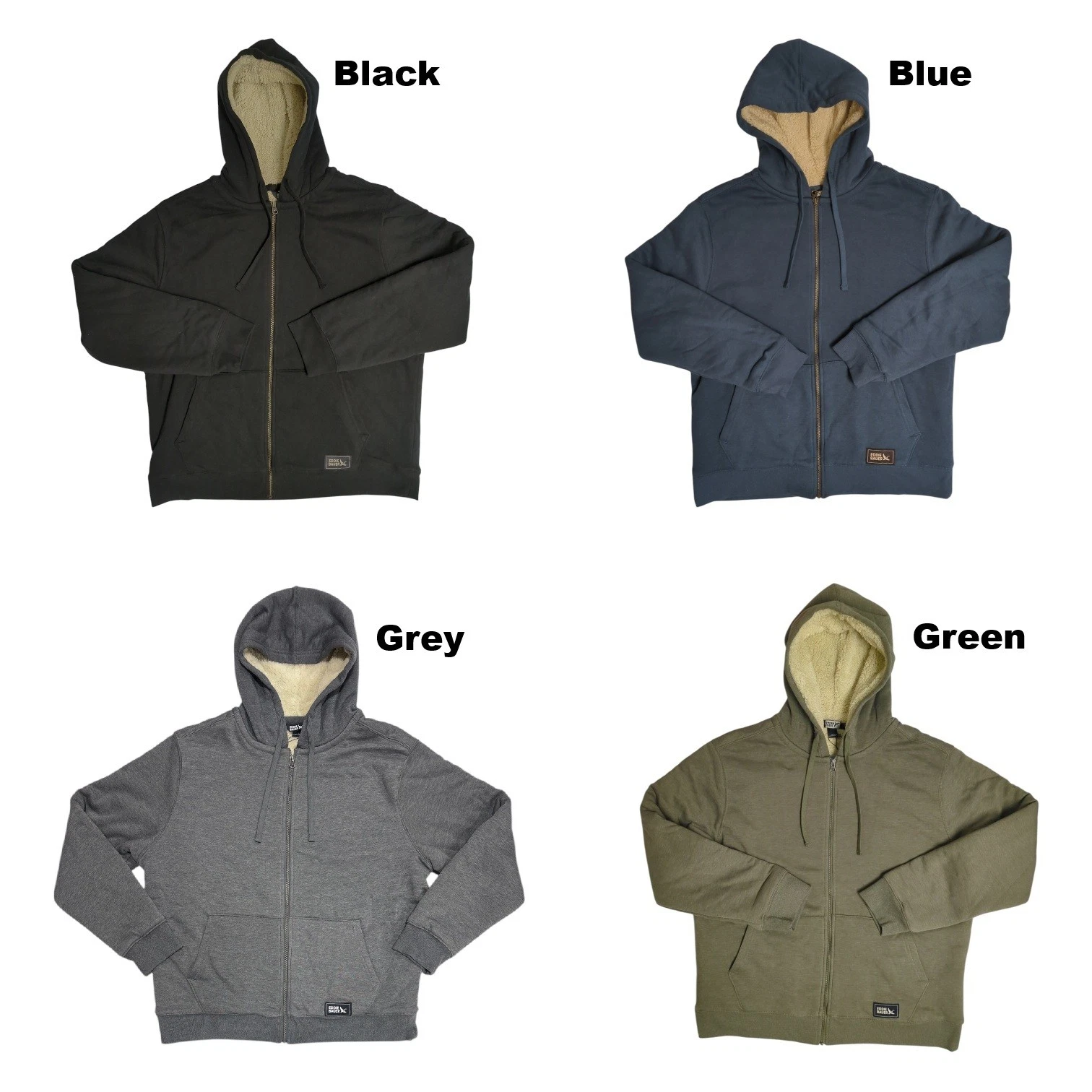 Eddie Bauer Men's Faux Shearling Lined Relaxed Fit Full Zip Hoodie