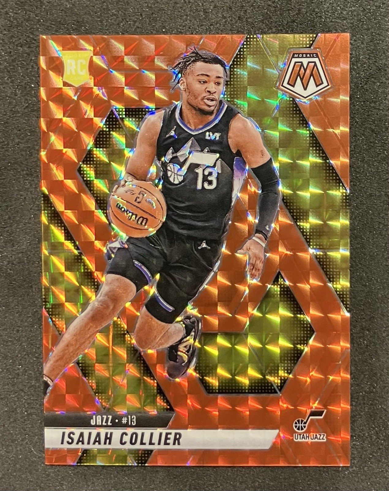 2024-25 Panini Mosaic - Rookies Isaiah Collier #222 Orange Prizm /249 (RC)