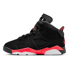 Little Kid's Jordan 6 Retro "Infrared Salesman" Black/Lt Crimson IQ1277 001