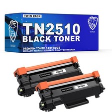Image of Compatible Brother TN2510  TN-2510 Twin Pack Black Toner Cartridges 