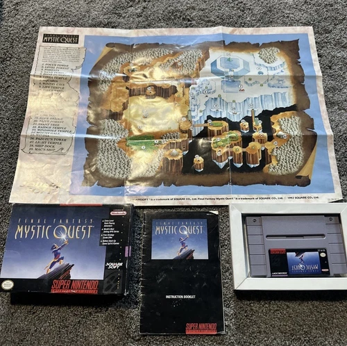 Final Fantasy Mystic Quest Super Nintendo SNES CIB Map Box Manual Game