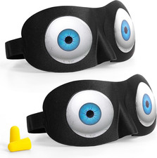 Sleep Eye Mask for Men Women Kids Funny 3D Sleeping Mask Adjustable Strap 2 Pack