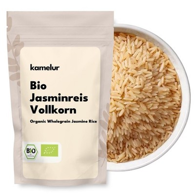 (10,90 EUR/kg) 1kg Bio Jasminreis Vollkorn, Langkorn ohne Zusätze BIO