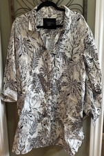 Tahari Floral Print 100%  Linen Dress SZ XL. Classic!