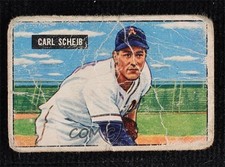 1951 Bowman Carl Scheib #83 5x8
