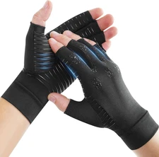 Donfri Copper Arthritis Compression Gloves for Women Medium, Black (1 Pair) 