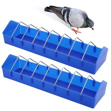 2 Pack Large Pigeon Feeder Thick Durable Slot Container Feeding Dish Food Dis...