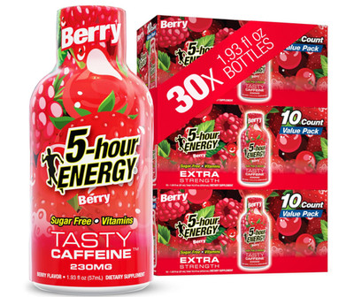 5-hour ENERGY Extra Strength Berry Shots 1.93oz, 30 Count, 230mg Caffeine