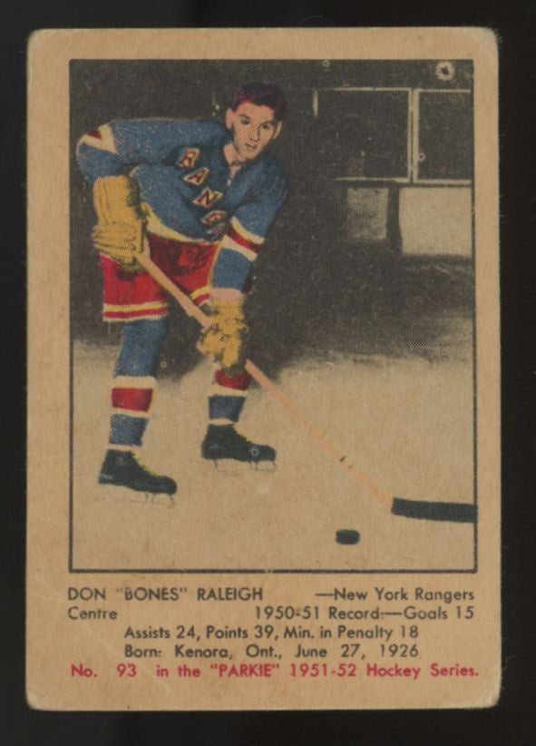 1951-52 Parkhurst Don "Bones" Raleigh #93 VG