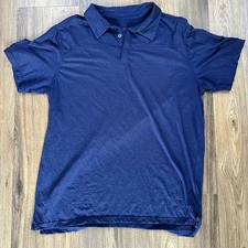 Ibex Men's 100% Merino Wool Navy Blue Polo Shirt Short Sleeve Size XL Read