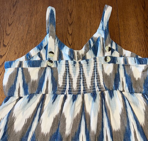 SHYANNE Damen XXL blau hellbraun Southwestern Print Baumwolle Mini Sommerkleid Western - Bild 8 von 12