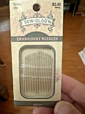 Sew-ology Embroidery Needles 16 pc  Size 3/9