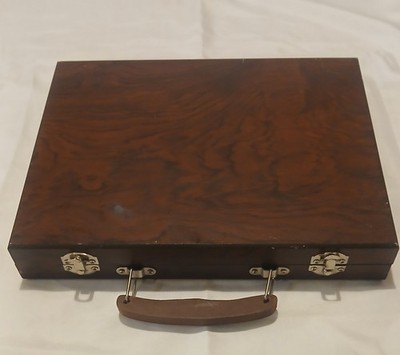 Vintage Wooden Art Box With Medal Snaps To Close