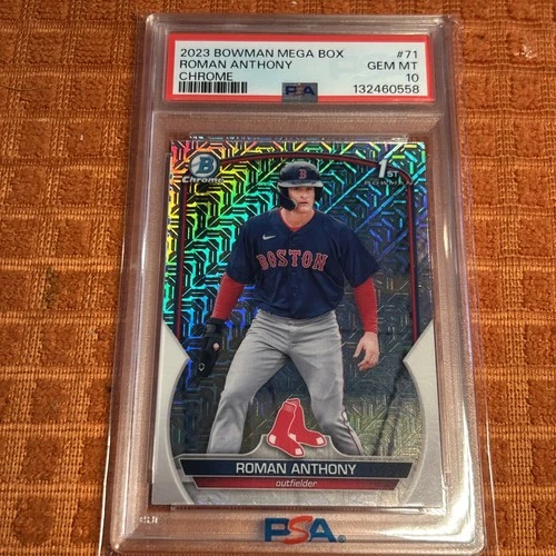 PSA 10 ROMAN ANTHONY 1st 2023 Bowman Chrome Mega Box Mojo Refractor RC GEM MINT