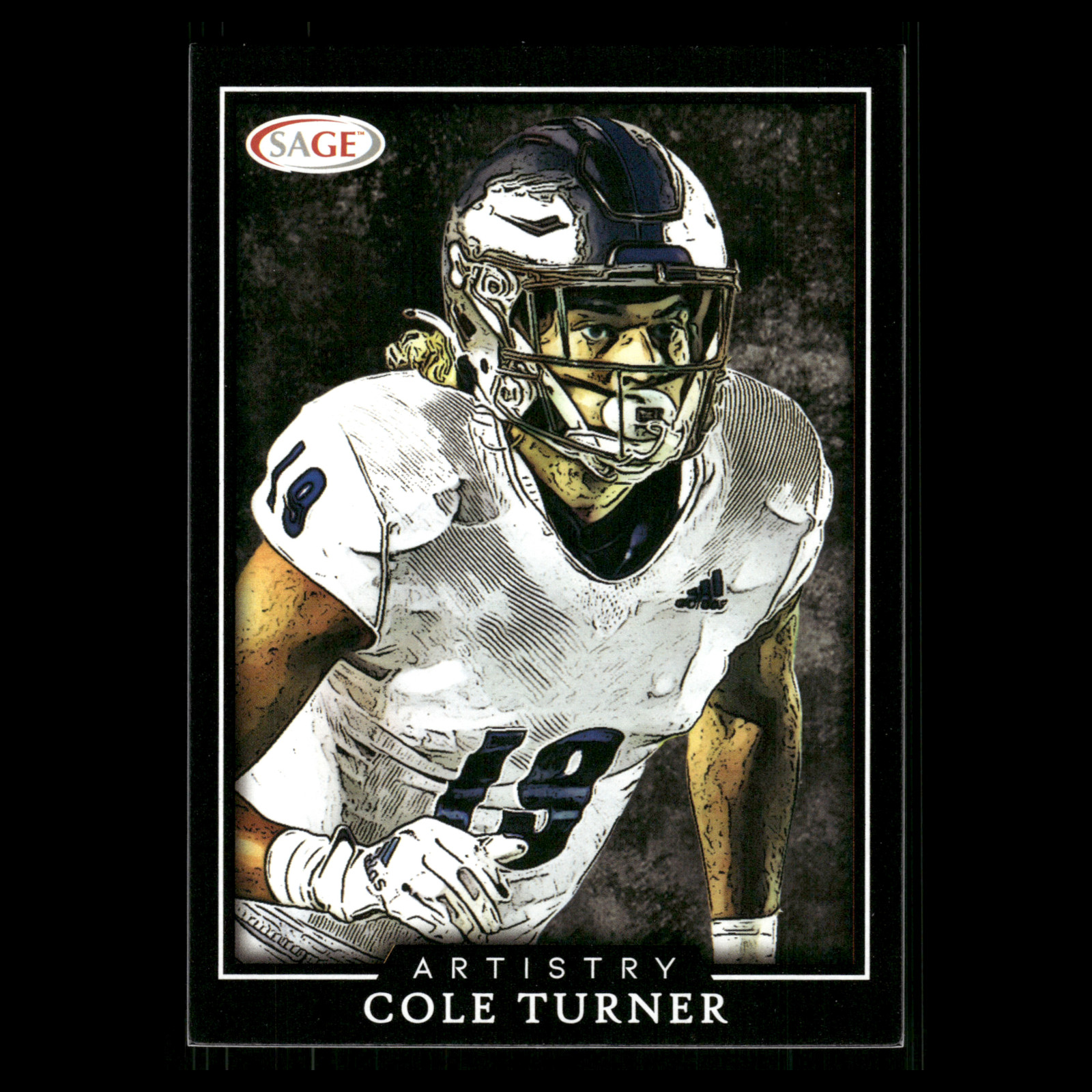 Cole Turner #40 2022 SAGE Artistry Black Nevada Wolf Pack Football Card NFL