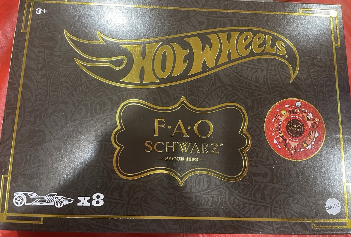 Hot Wheels F.A.O Schwarz 8-Car Diecast Set 1:64 Gold 2022 Aston