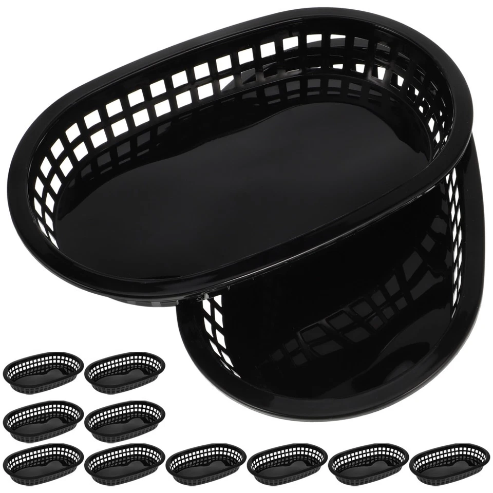12 Pcs Trays for Serving Food Reusable Fast Baskets French Fries