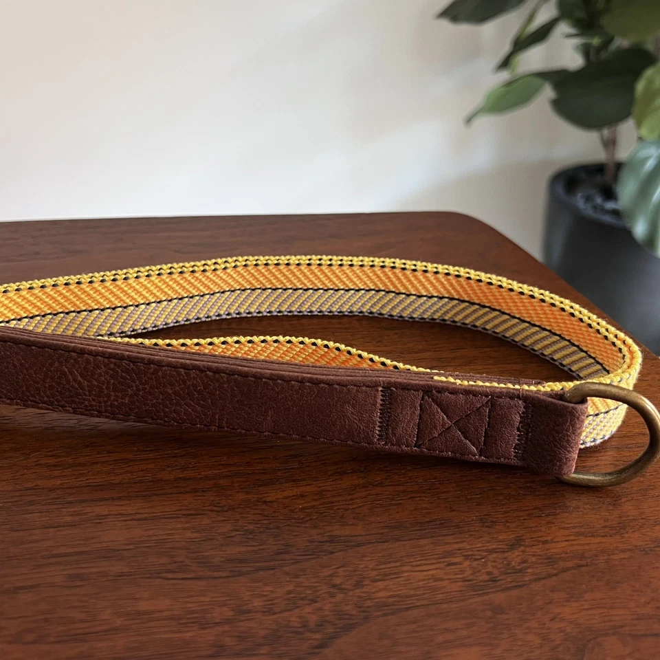 Nuevo con etiquetas Top Paw 4’ Corto Imitación Cuero y Rayas Amarillas Unisex Nueva Correa Cachorro Perro Foto 2 de 3