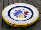 Stangl Pottery Set of Four Hand Painted Fruit Pattern 10" Dinner Plates #2