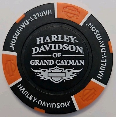 GRAND CAYMAN HARLEY-DAVIDSON OF CAYMAN ISLANDS B.W.I. POKER CHIP NEW