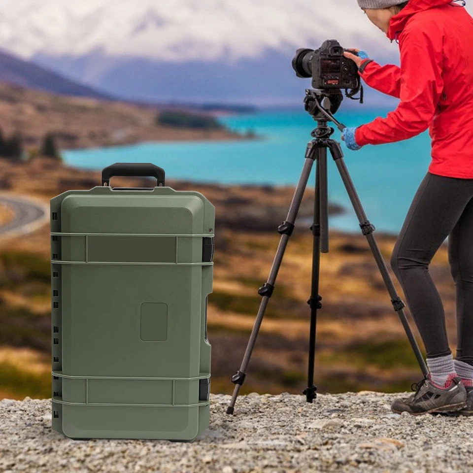 Estuche Rígido para Cámara 22" Rodillo Protector Impermeable Estuche de Transporte para Cámara con Espuma Foto 2 de 4