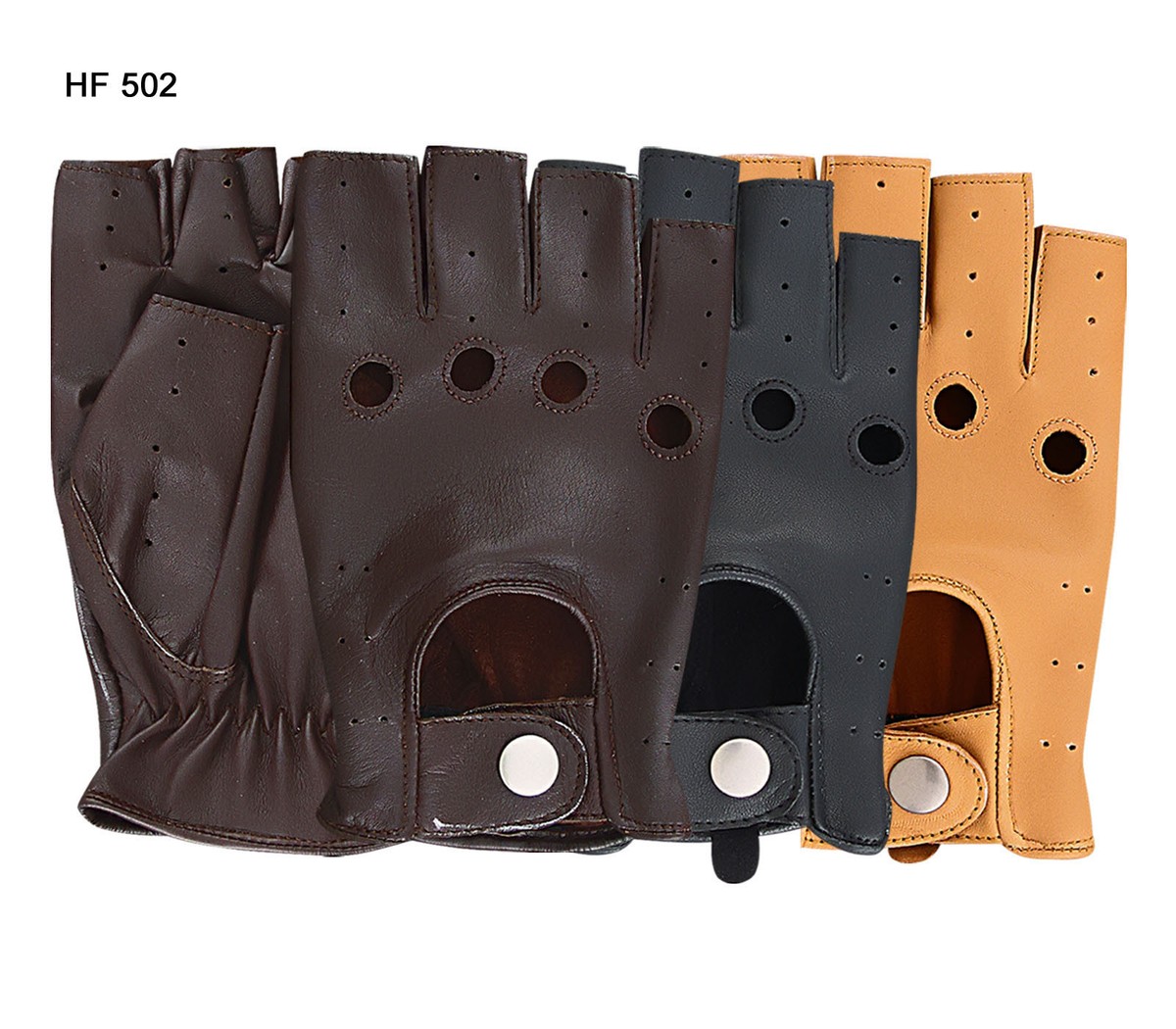 MENS HALF FINGER DRIVING GLOVES SOFT REAL LEATHER CHAUFFEUR MOTOR BIKE  FASHION