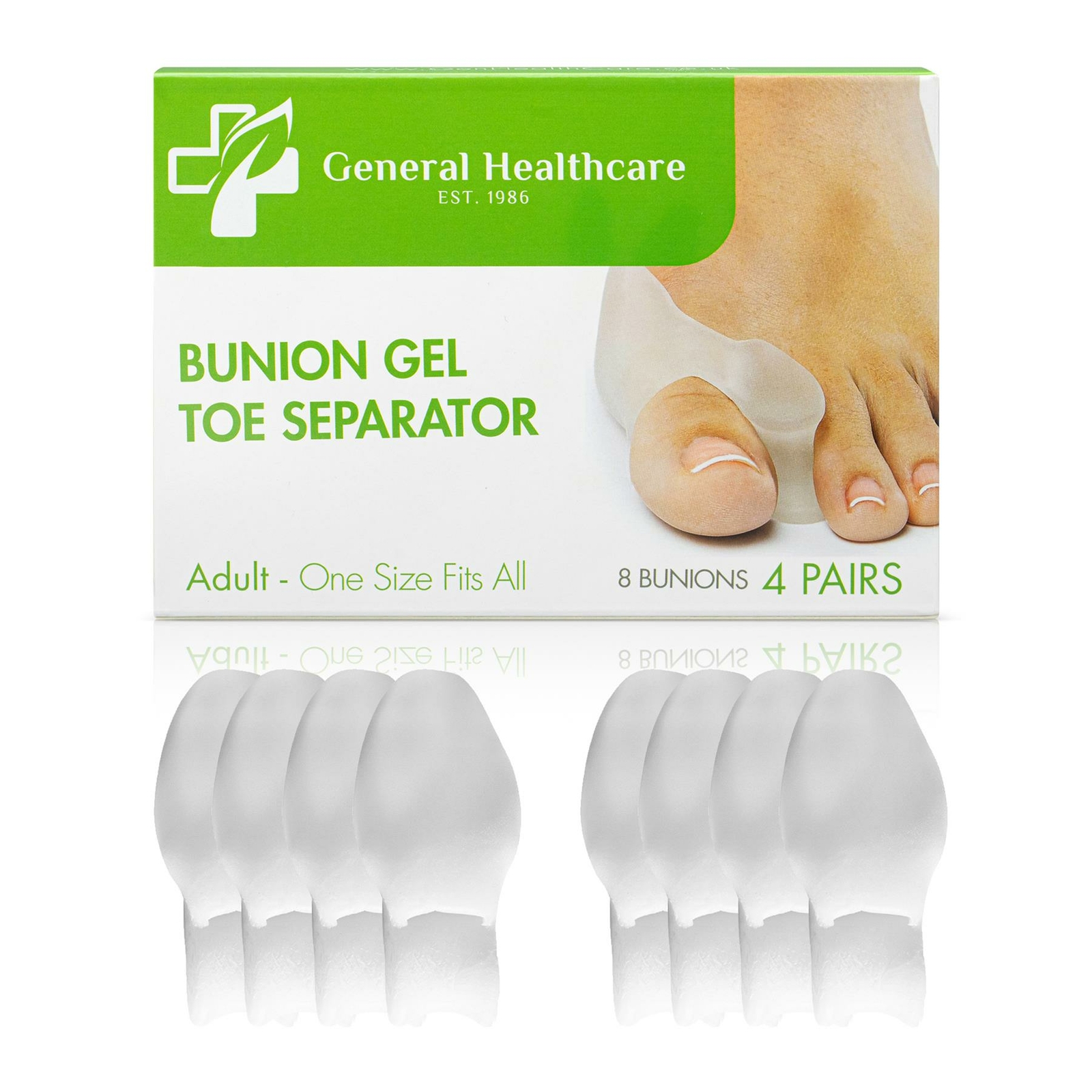 Bunion Gel Toe Corrector Straightens Separates and protects (4 Pairs)