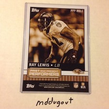 C J Mosley / Ray Lewis Ravens 5/10 made 2015 Topps Past & Present Gold 5x7