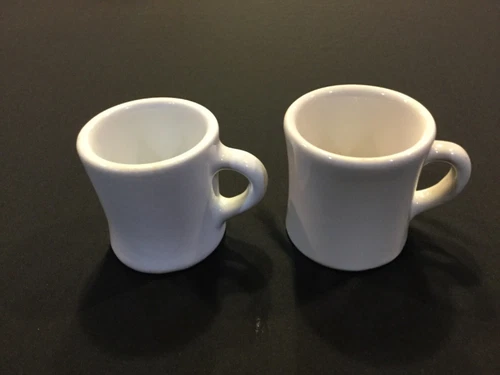 Vintage restaurant ware coffee cups-one marked "Caribe China"