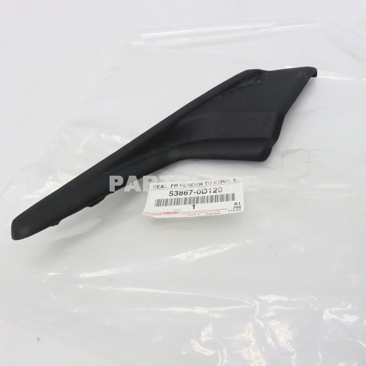 53867-0D120 Toyota OEM Genuine SEAL, FRONT FENDER TO COWL SIDE, LH