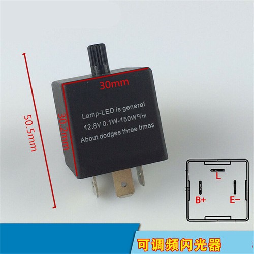 3 Pin Adjustable Electronic LED Flasher Relay for Car Turn Signal Blinker Light - Picture 5 of 9