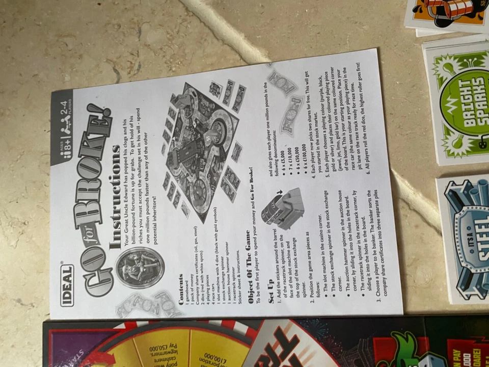 Go For Broke Board Game MB Games 100% Complete - Image 4 of 4