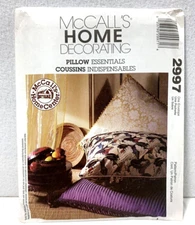 McCall's Home Decorating Pillows Pattern 2997 Uncut Box Bolster Round Cube