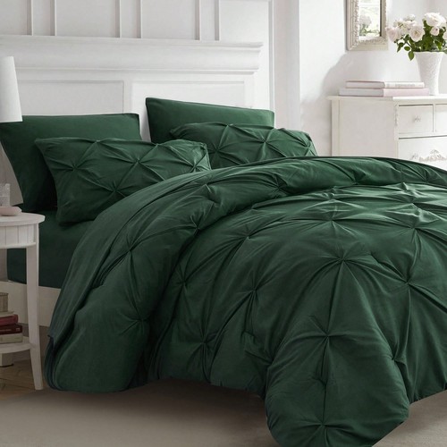 7pc Queen Comforter Set with Sheets – Pintuck Bed in a Bag, All-Season Bedding - Picture 53 of 91