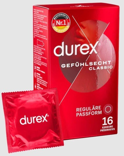 16 DUREX KONDOME CLASSIC ORIGINAL VERPACKT MHD 06/2028 CONDOME GEFÜHLSECHT NEU !