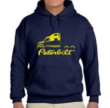 Peterbilt 587 Truck Navy Blue Hoodie Sweatshirt FREE SHIP