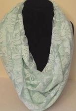 Scarf women's Infinity Handmade New roses lace Mint Green loop scarf Cowl