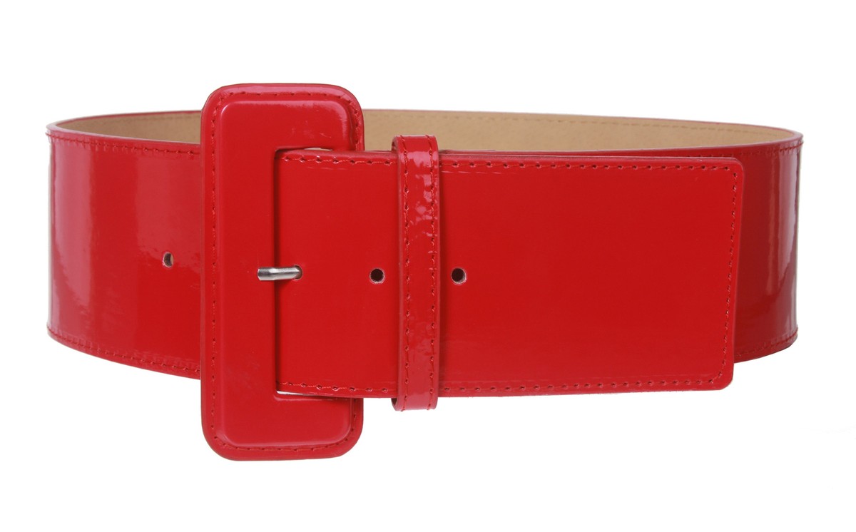 Ladies High Waist Wide Patent Fashion Plain Leather Belt | eBay