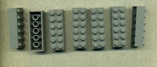 LEGO - 2456 - 2x6 - Foundation Brick - Grey/DKStone - From Minecraft 21227 - 7 Pieces