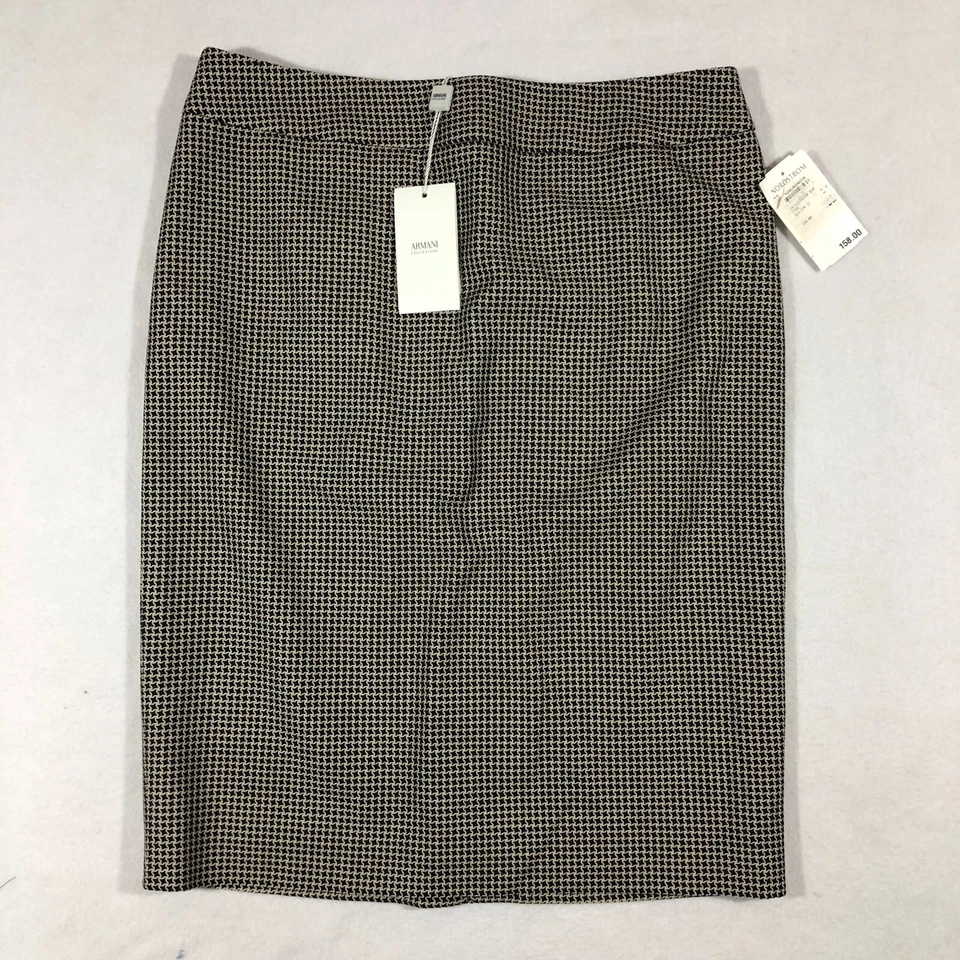 Falda Armani Collezioni Mujer 6 Lana Seda Lápiz Falda Estampado 0MN32T NUEVA NUEVA CON ETIQUETAS $158