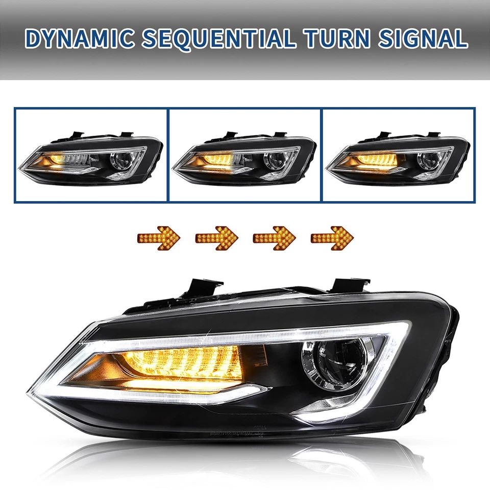 Vland für 2009–2016 Volkswagen Polo MK5 6R 6C Fronts Scheinwerfer LED DRL LH+RH - Bild 4 von 4