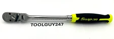 SNAP ON TOOLS  3/8" Dr 100 Tooth HI-VIZ Soft Grip Long Flex Ratchet FHLF100 HV++