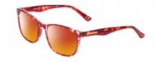 Calabria Prive Shawn Women Polarized Sunglasses Crystal Red Tortoise Havana 56mm