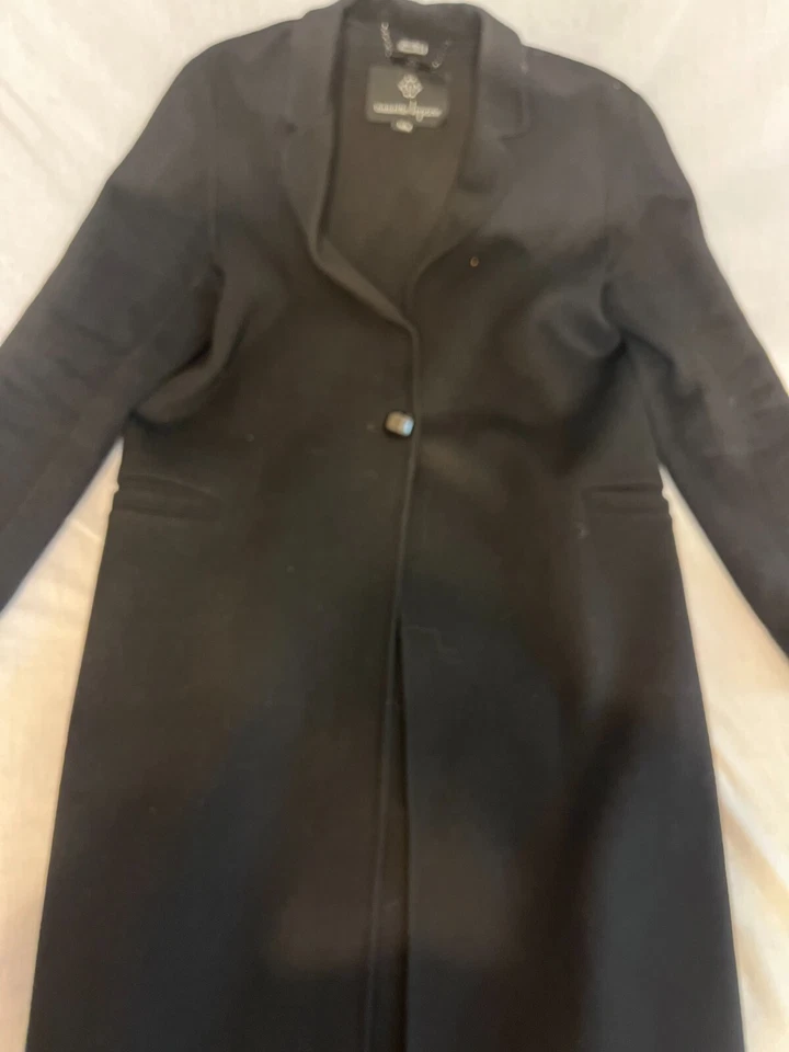 Nanette Lepore Black long coat button up M - Image 2 of 4