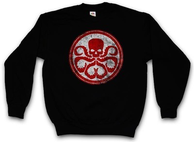 RED HYDRA LOGO SWEATSHIRT Captain Skull S.H.I.E.L.D. America TV Sweat Pullover